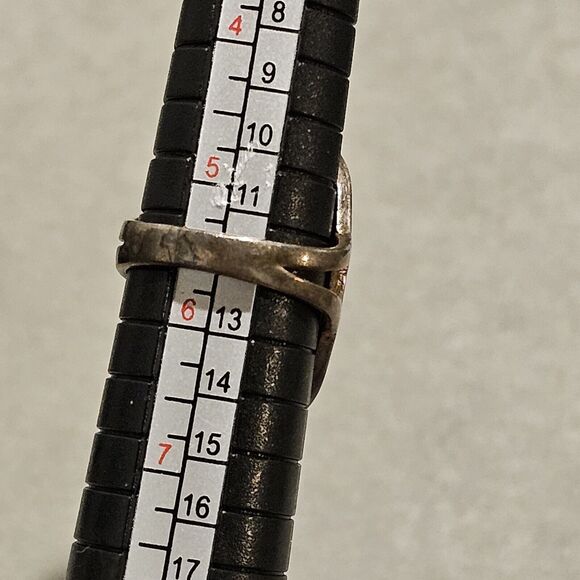 Old Pawn Turquoise c.1950s Navajo Sterling Silver Ring Size 5.5, 6.8 grams - Picture 11 of 13